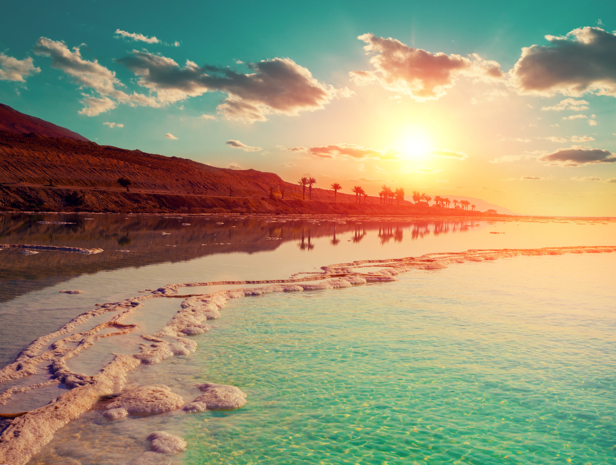 beautiful,sunrise,over,dead,sea.,nature,landscape.